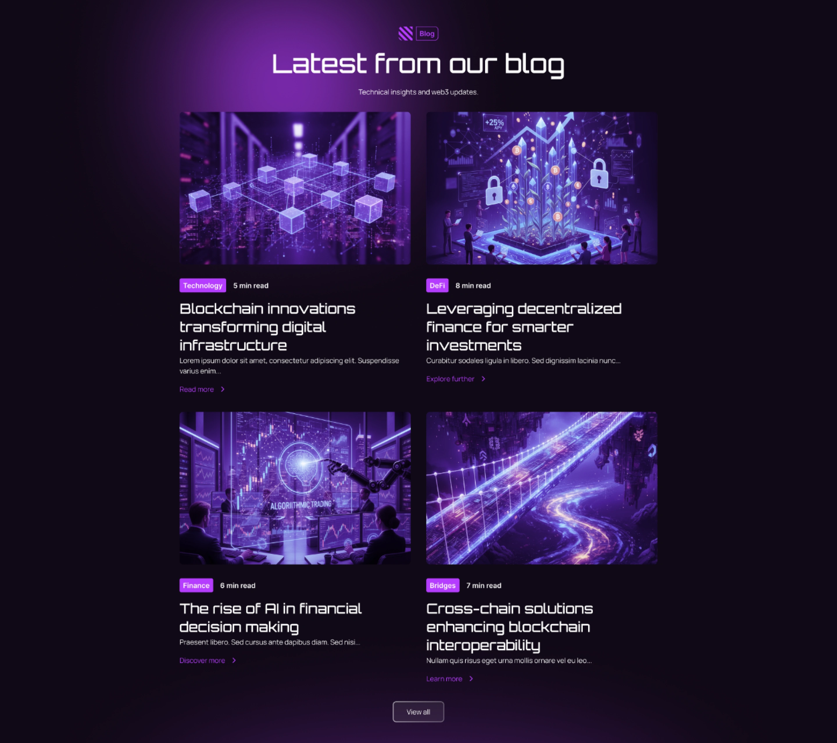 Secao de blog do site Kaizen Labs.