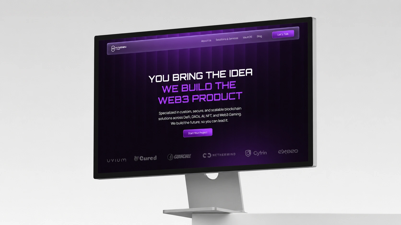 Capa do projeto Kaizen Labs em monitor.